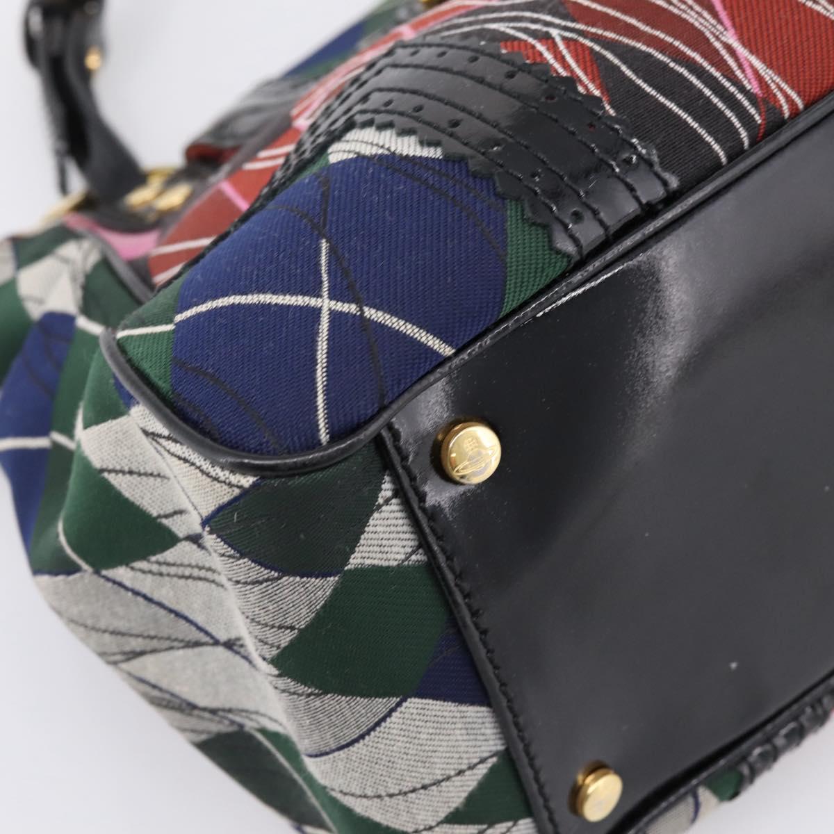 Vivienne Westwood Shoulder Bag Canvas Multicolor Gold Auth 205998V