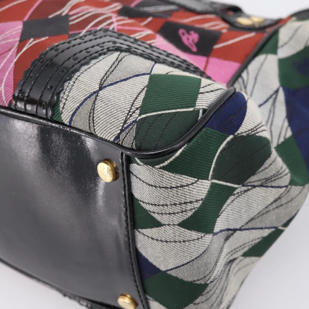 Vivienne Westwood Shoulder Bag Canvas Multicolor Gold Auth 205998V
