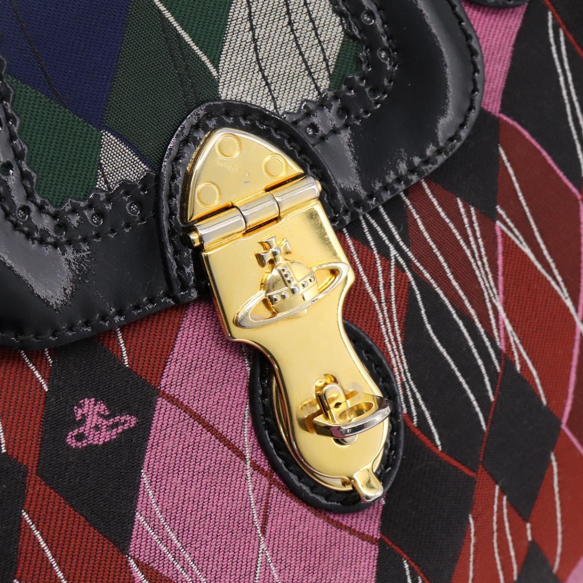 Vivienne Westwood Shoulder Bag Canvas Multicolor Gold Auth 205998V