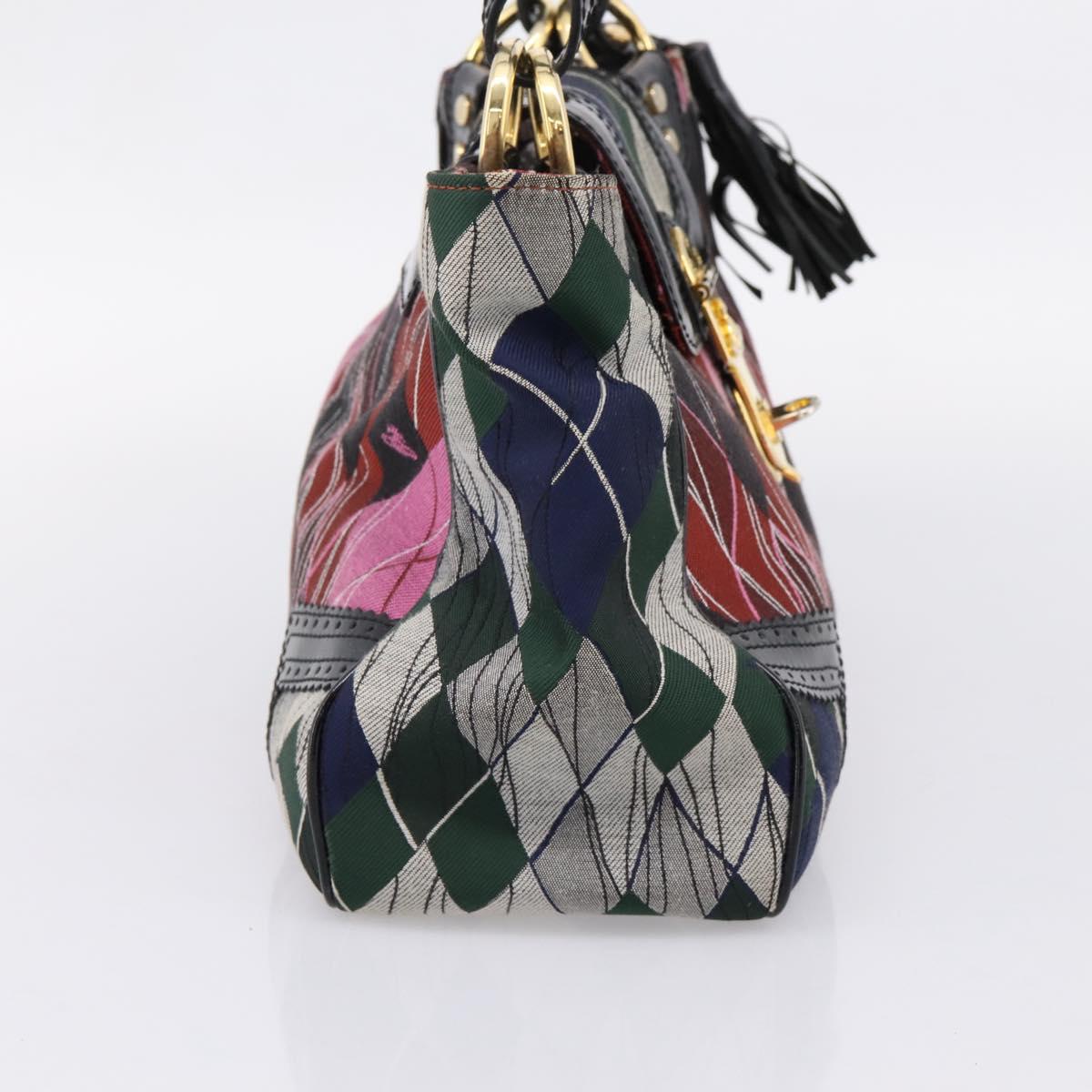 Vivienne Westwood Shoulder Bag Canvas Multicolor Gold Auth 205998V