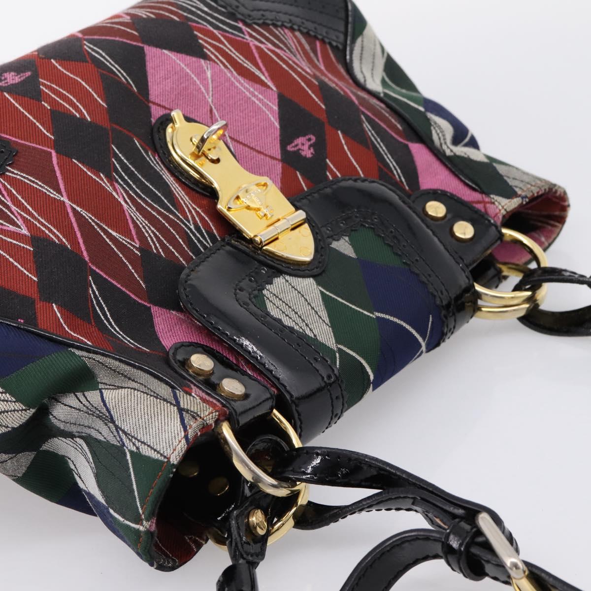 Vivienne Westwood Shoulder Bag Canvas Multicolor Gold Auth 205998V