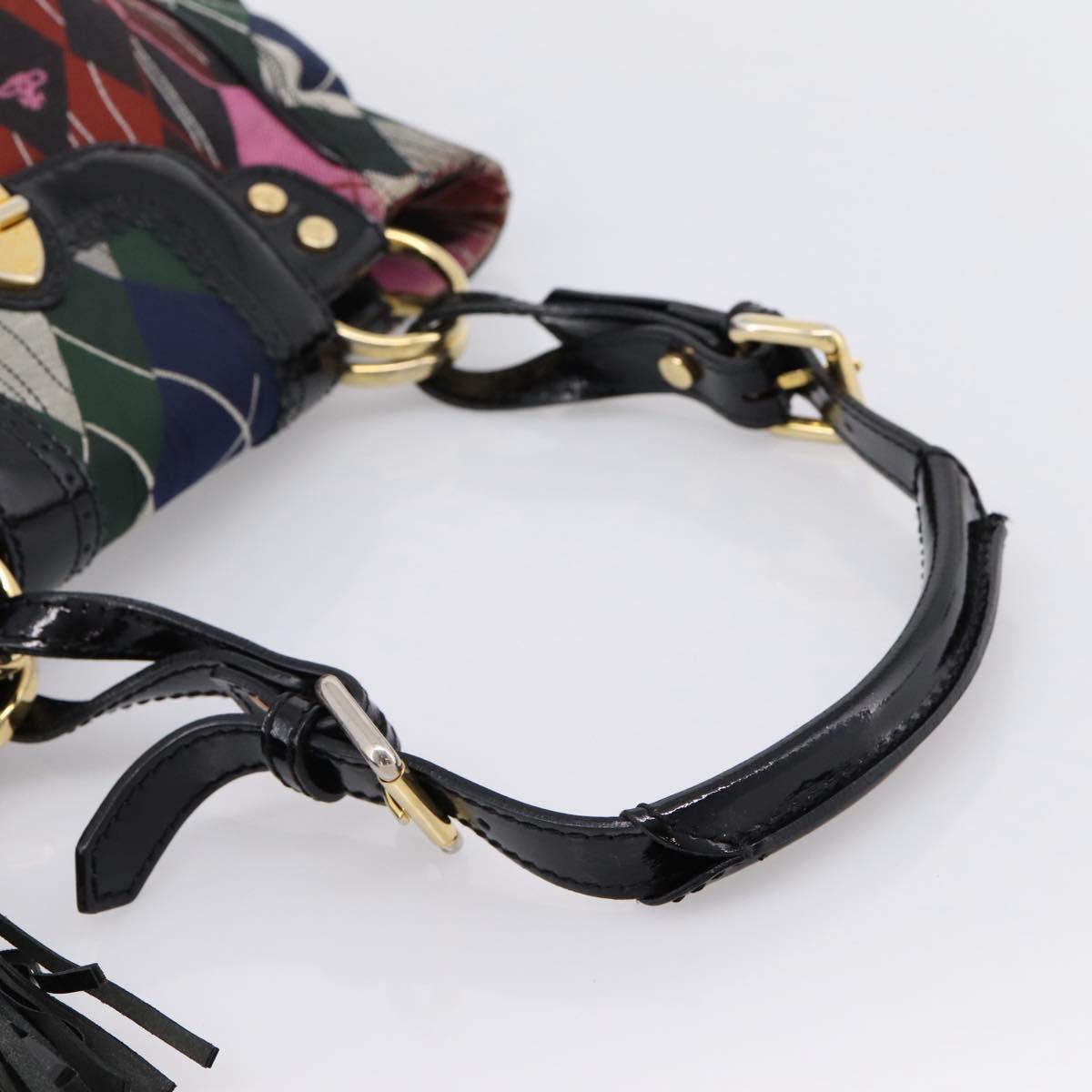 Vivienne Westwood Shoulder Bag Canvas Multicolor Gold Auth 205998V