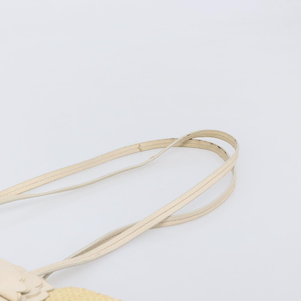 Miu Miu Tote Bag Raffia Beige Gold Auth 205999A