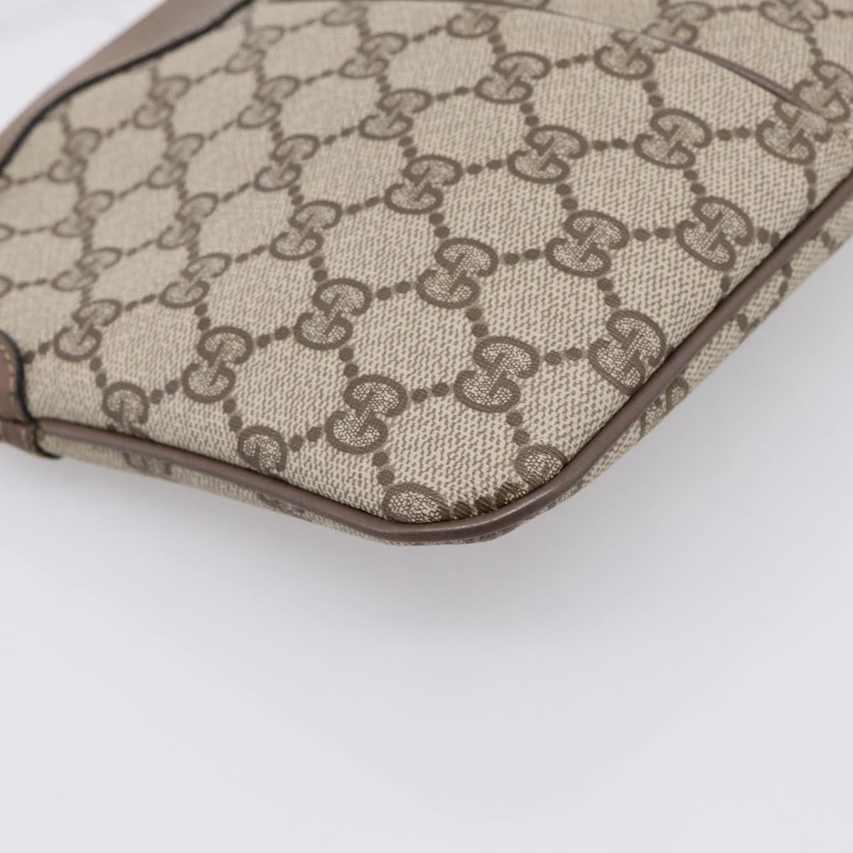GUCCI GG Supreme Web Sherry Line Bag PVC Beige Gold 904 02 047 Auth 206000