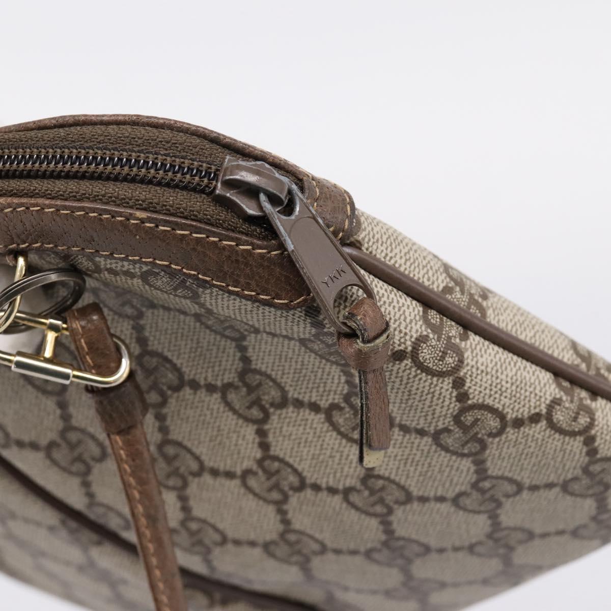 GUCCI GG Supreme Web Sherry Line Bag PVC Beige Gold 904 02 047 Auth 206000