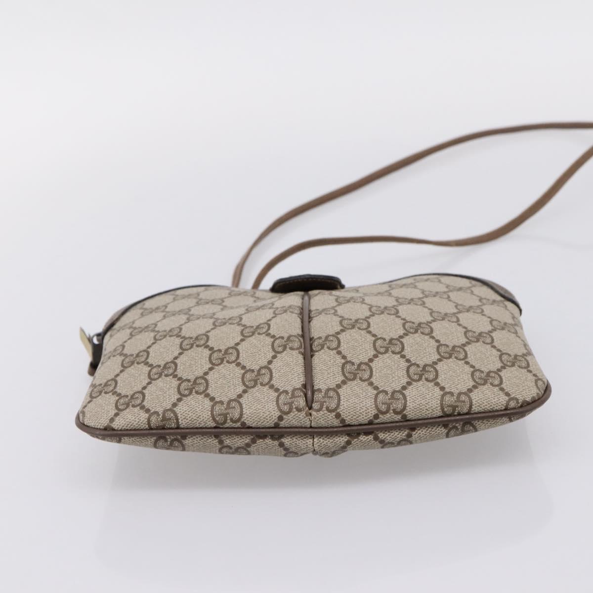 GUCCI GG Supreme Web Sherry Line Bag PVC Beige Gold 904 02 047 Auth 206000