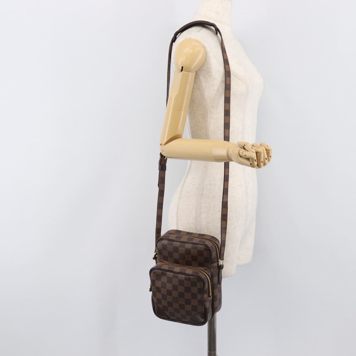 LOUIS VUITTON Damier Ebene Amazon Shoulder Bag N48074 LV Auth 206006A