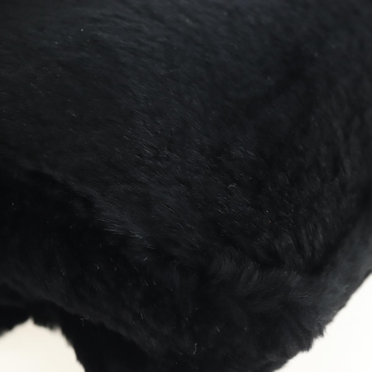 FENDI Mamma Baguette Shoulder Bag Fur Black Auth 206008SAM