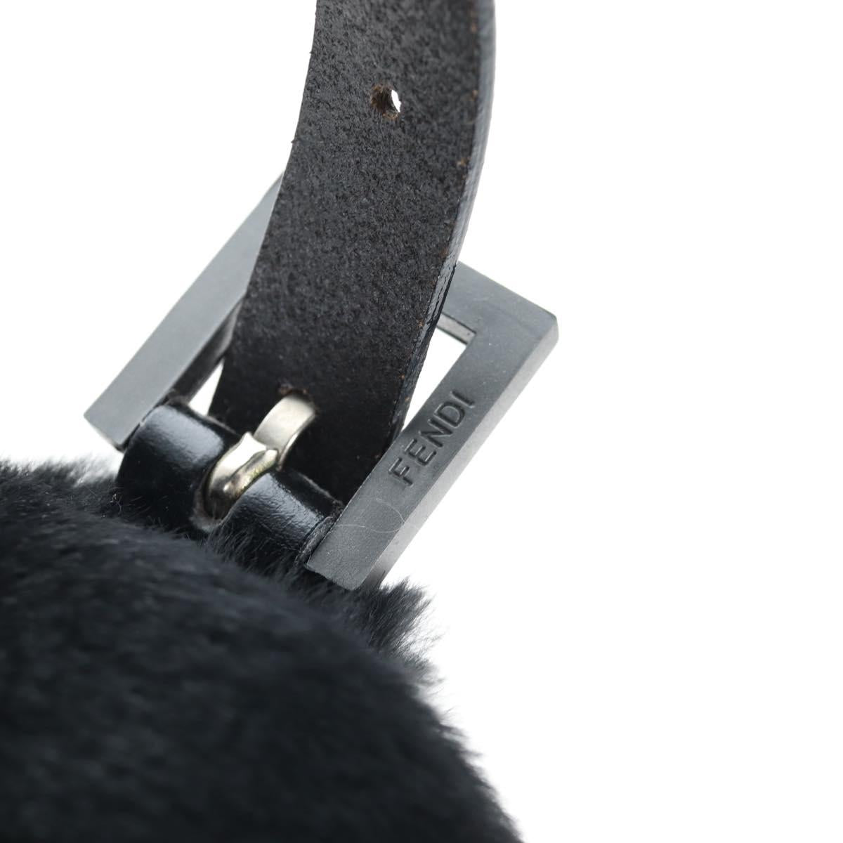 FENDI Mamma Baguette Shoulder Bag Fur Black Auth 206008SAM