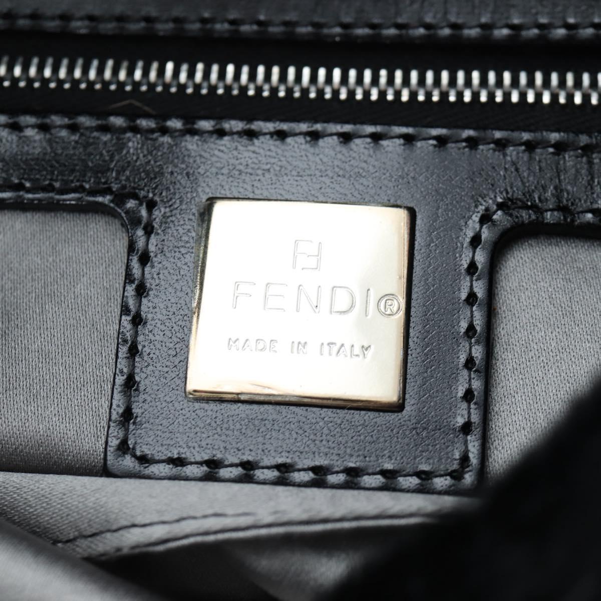 FENDI Mamma Baguette Shoulder Bag Fur Black Auth 206008SAM