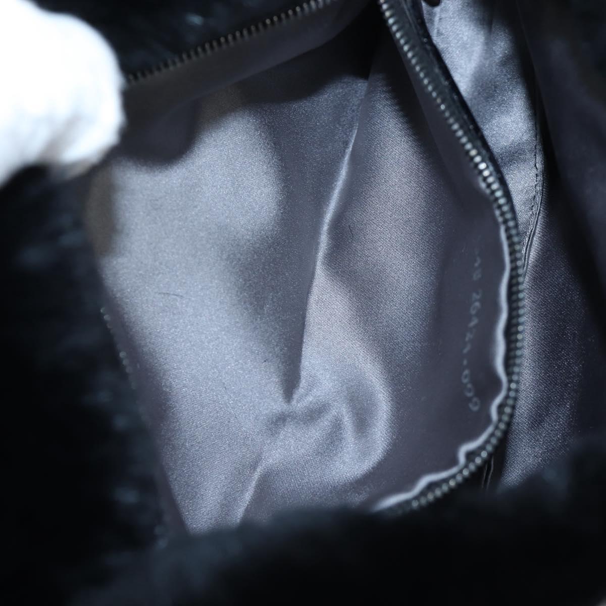 FENDI Mamma Baguette Shoulder Bag Fur Black Auth 206008SAM