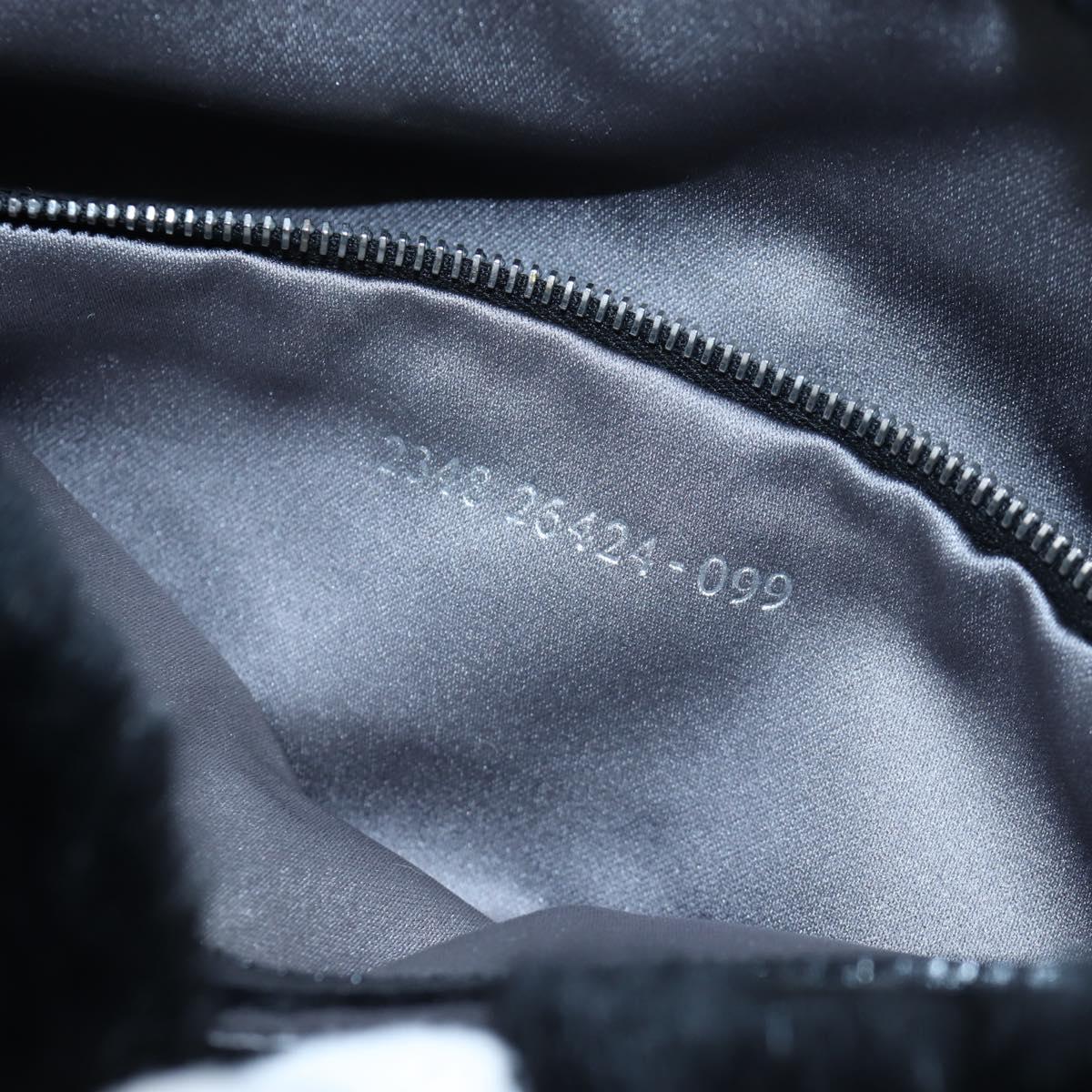 FENDI Mamma Baguette Shoulder Bag Fur Black Auth 206008SAM