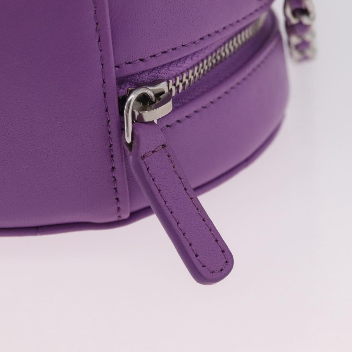 CHANEL Matelasse Chain Shoulder Bag Lamb Skin Purple Silver CC Auth 206022M