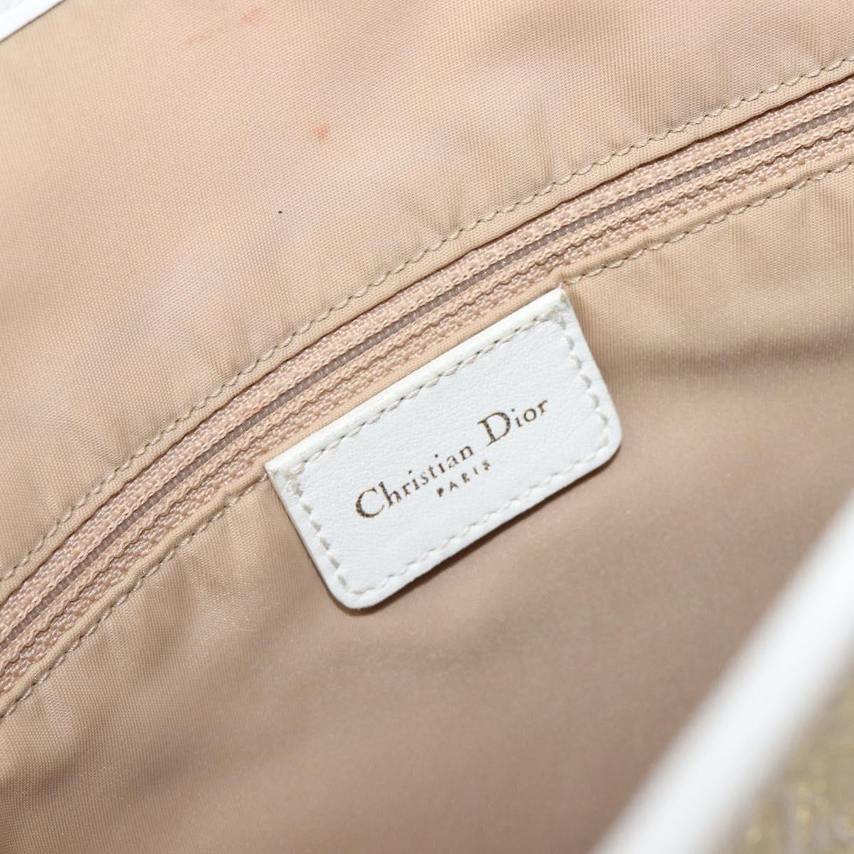 Christian Dior Trotter Canvas Tote Bag Gold Auth 206023A