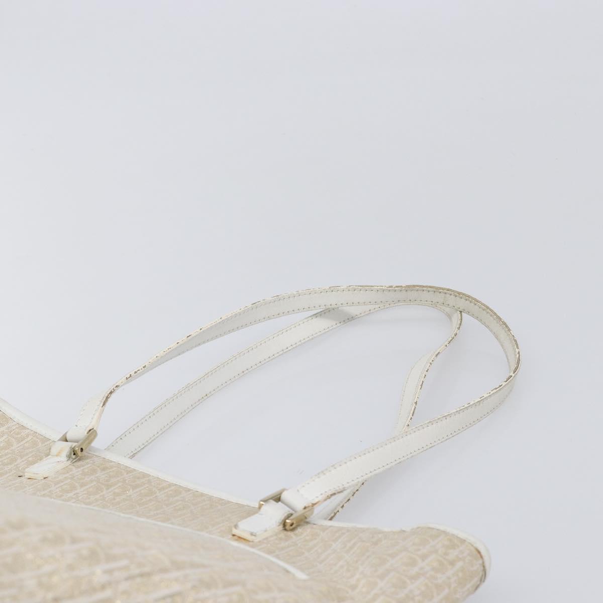 Christian Dior Trotter Canvas Tote Bag Gold Auth 206023A