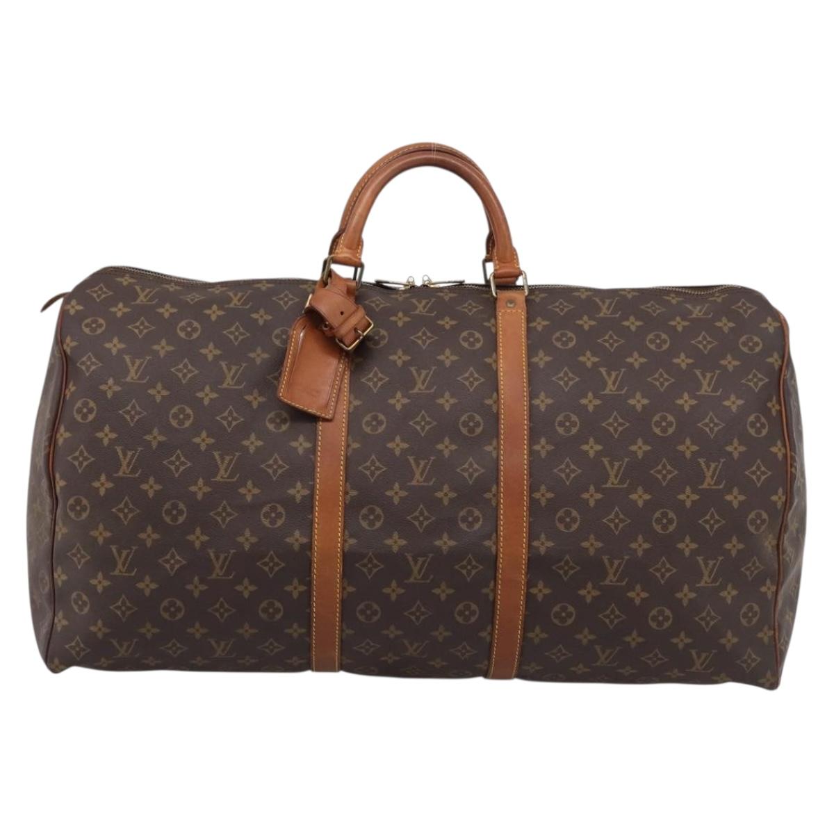 LOUIS VUITTON Monogram Keepall 60 Boston Bag M41422 LV Auth 206035