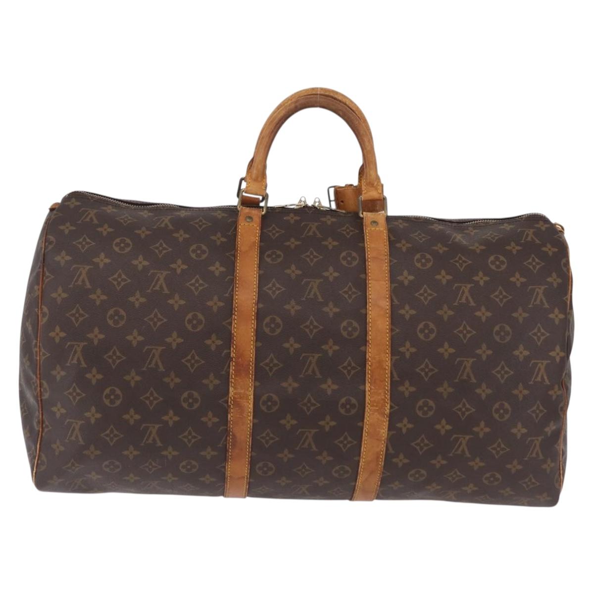 LOUIS VUITTON Monogram Keepall 55 Boston Bag M41424 LV Auth 206036