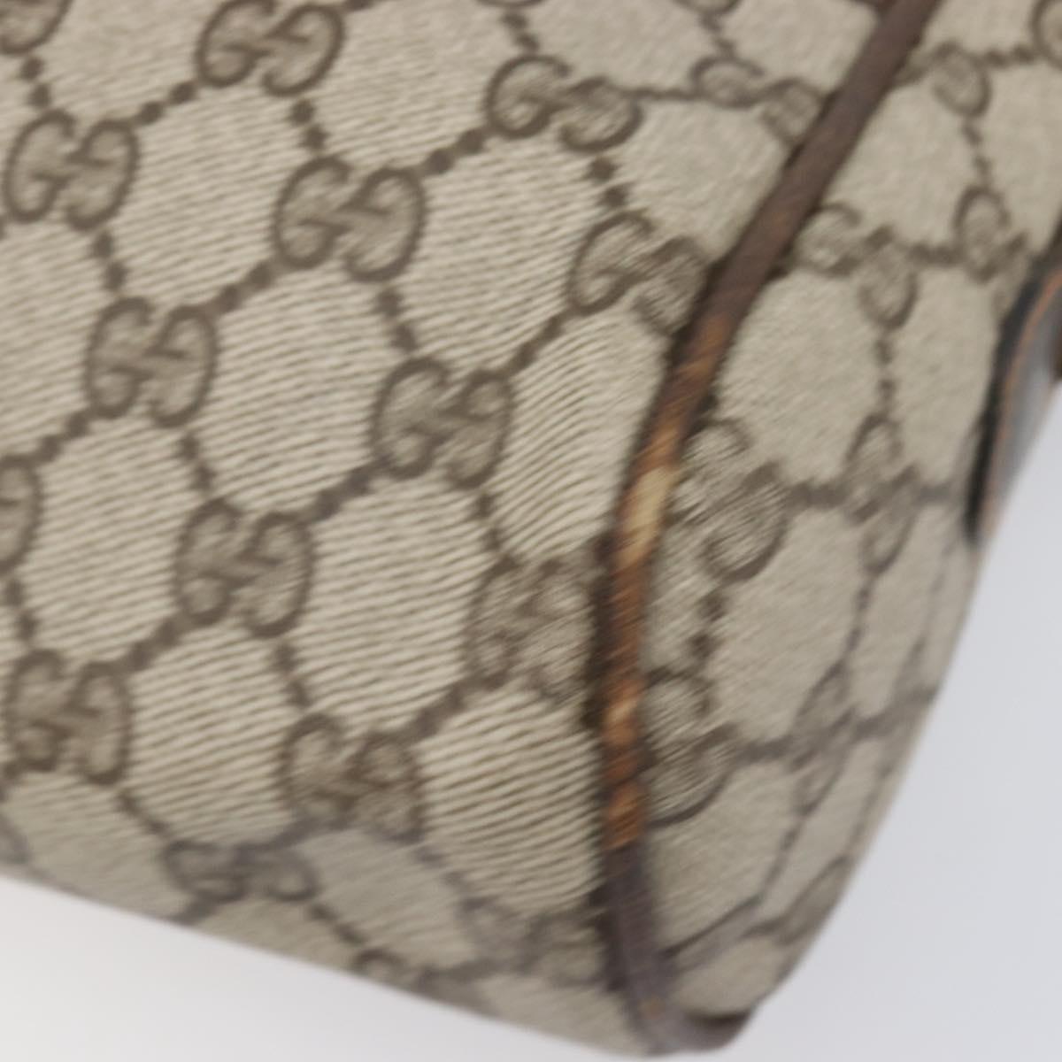 GUCCI GG Supreme Web Sherry Line Bag PVC Leather Beige Gold 010 378 Auth 206039