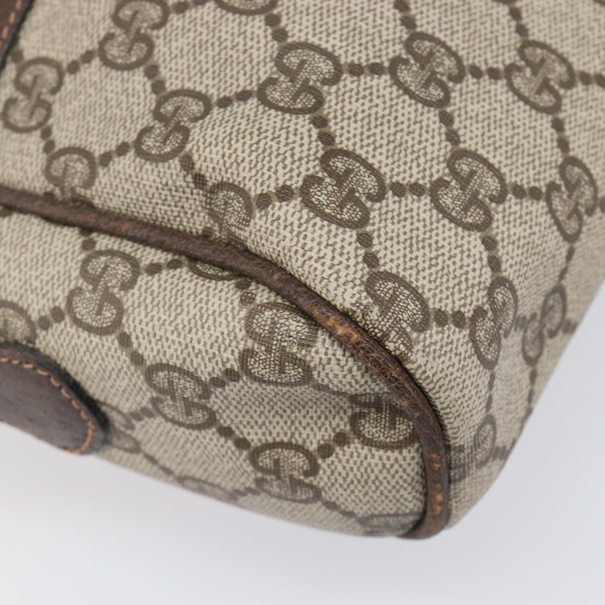 GUCCI GG Supreme Web Sherry Line Bag PVC Leather Beige Gold 010 378 Auth 206039