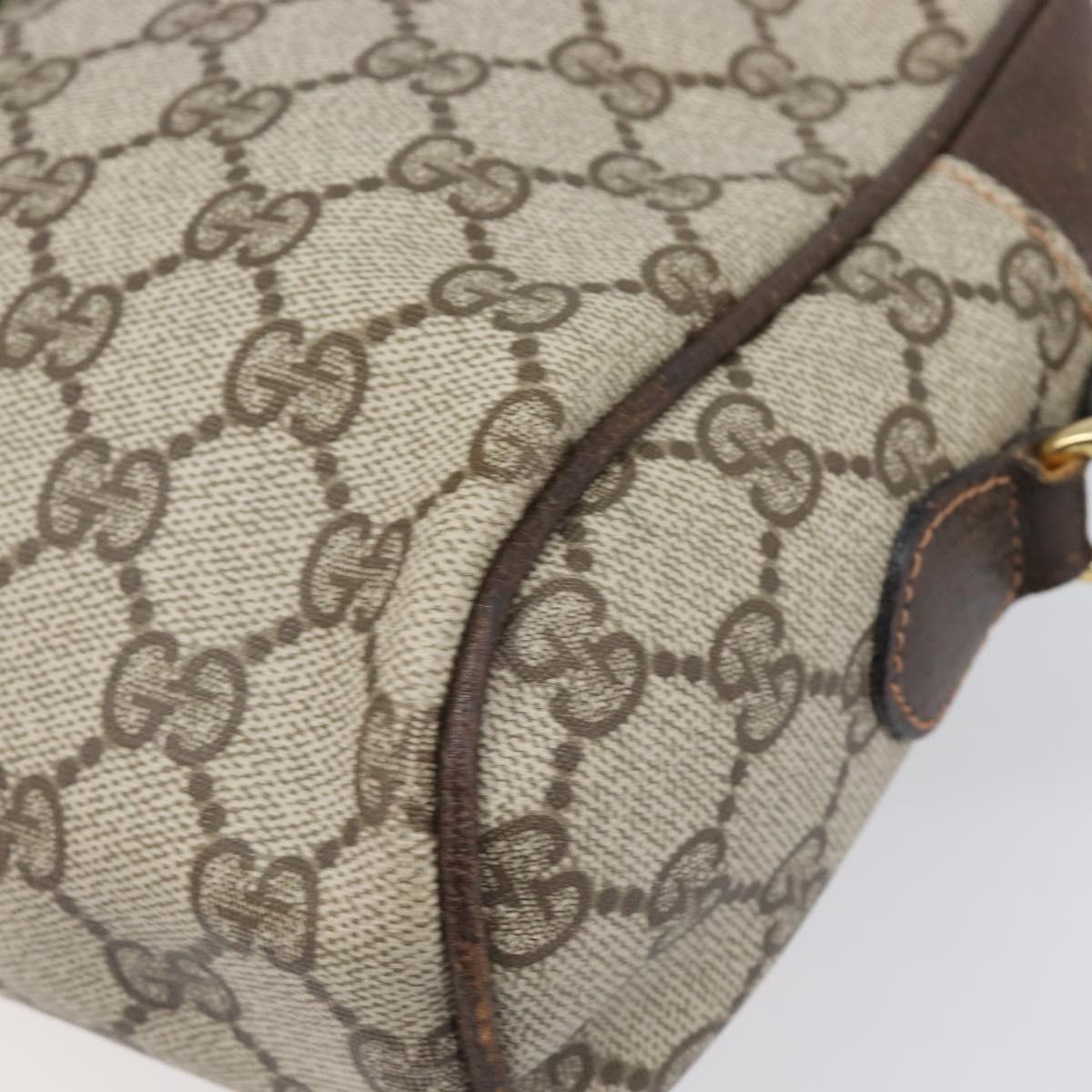 GUCCI GG Supreme Web Sherry Line Bag PVC Leather Beige Gold 010 378 Auth 206039