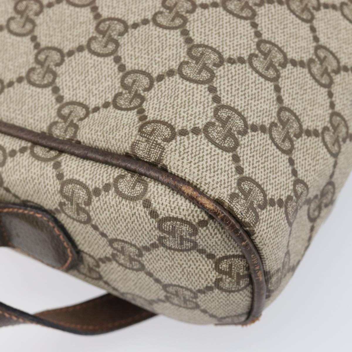 GUCCI GG Supreme Web Sherry Line Bag PVC Leather Beige Gold 010 378 Auth 206039