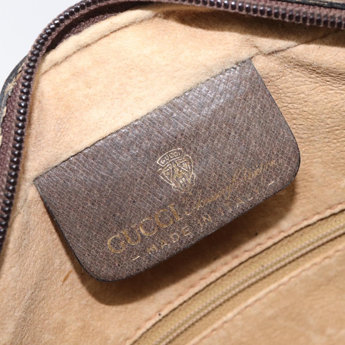 GUCCI GG Supreme Web Sherry Line Bag PVC Leather Beige Gold 010 378 Auth 206039