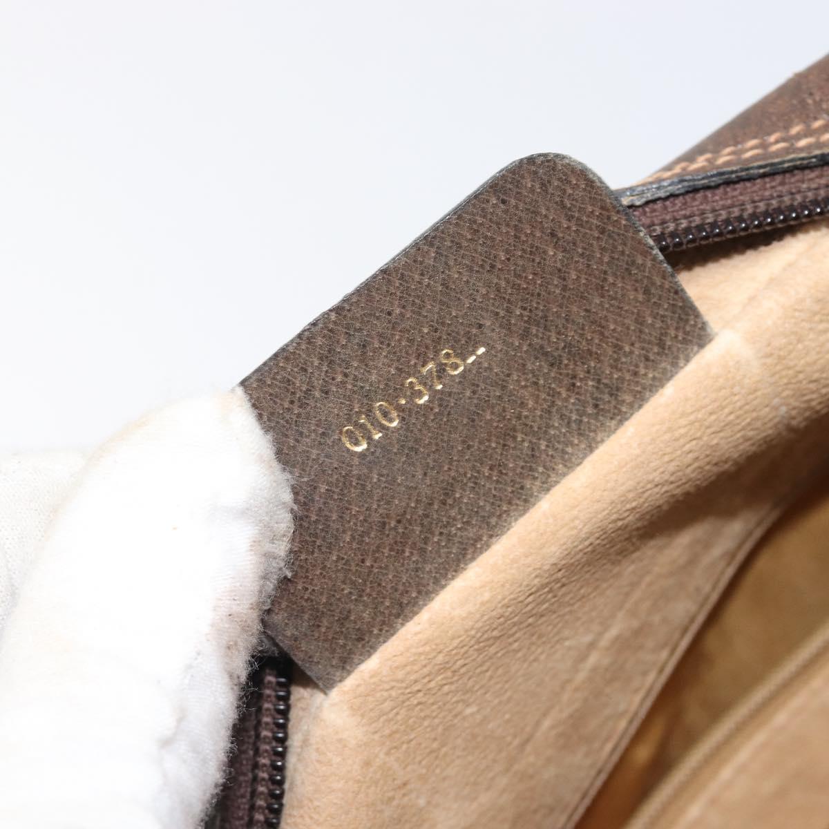 GUCCI GG Supreme Web Sherry Line Bag PVC Leather Beige Gold 010 378 Auth 206039
