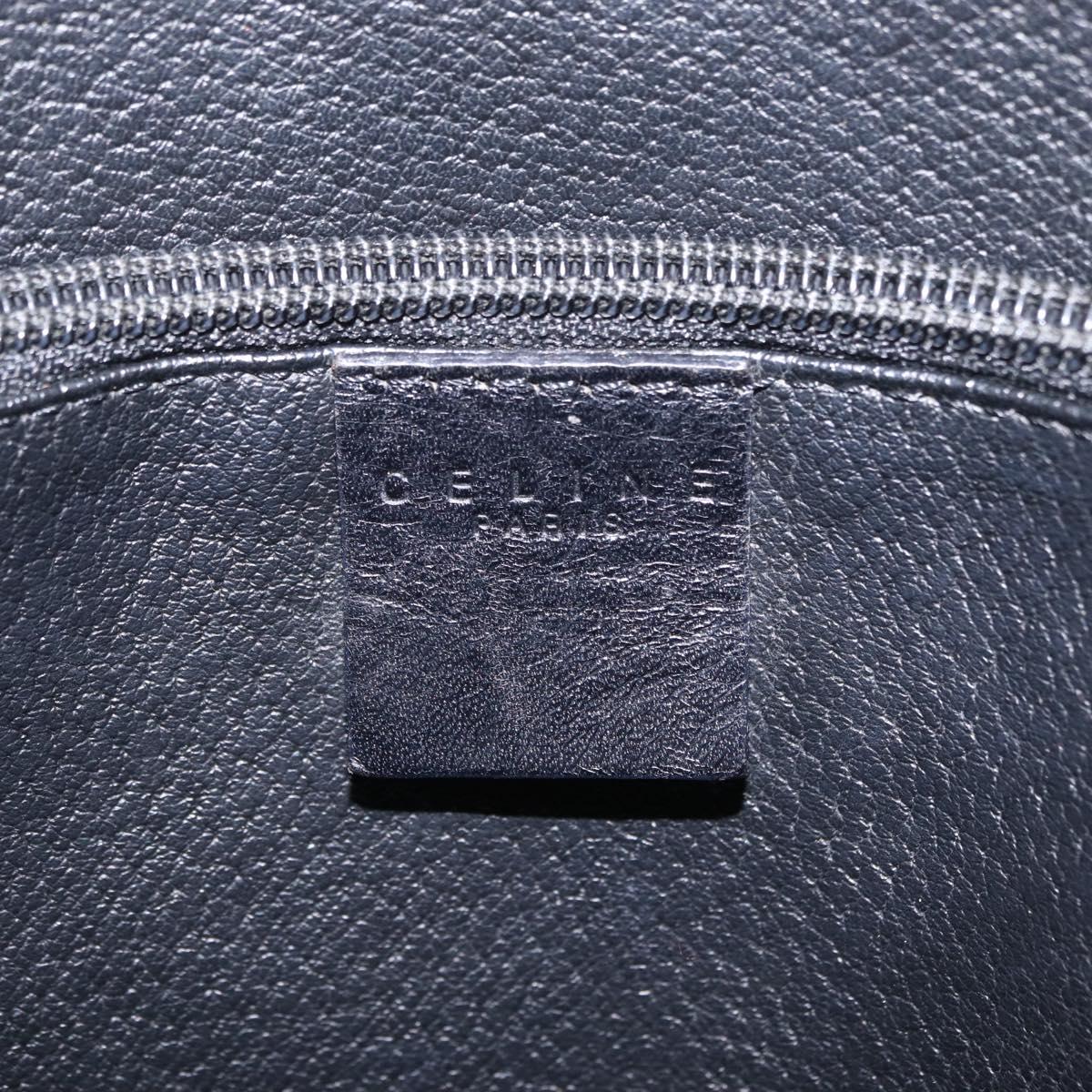 CELINE Macadam Canvas Tote Bag PVC Leather Black Gold Auth 206040V