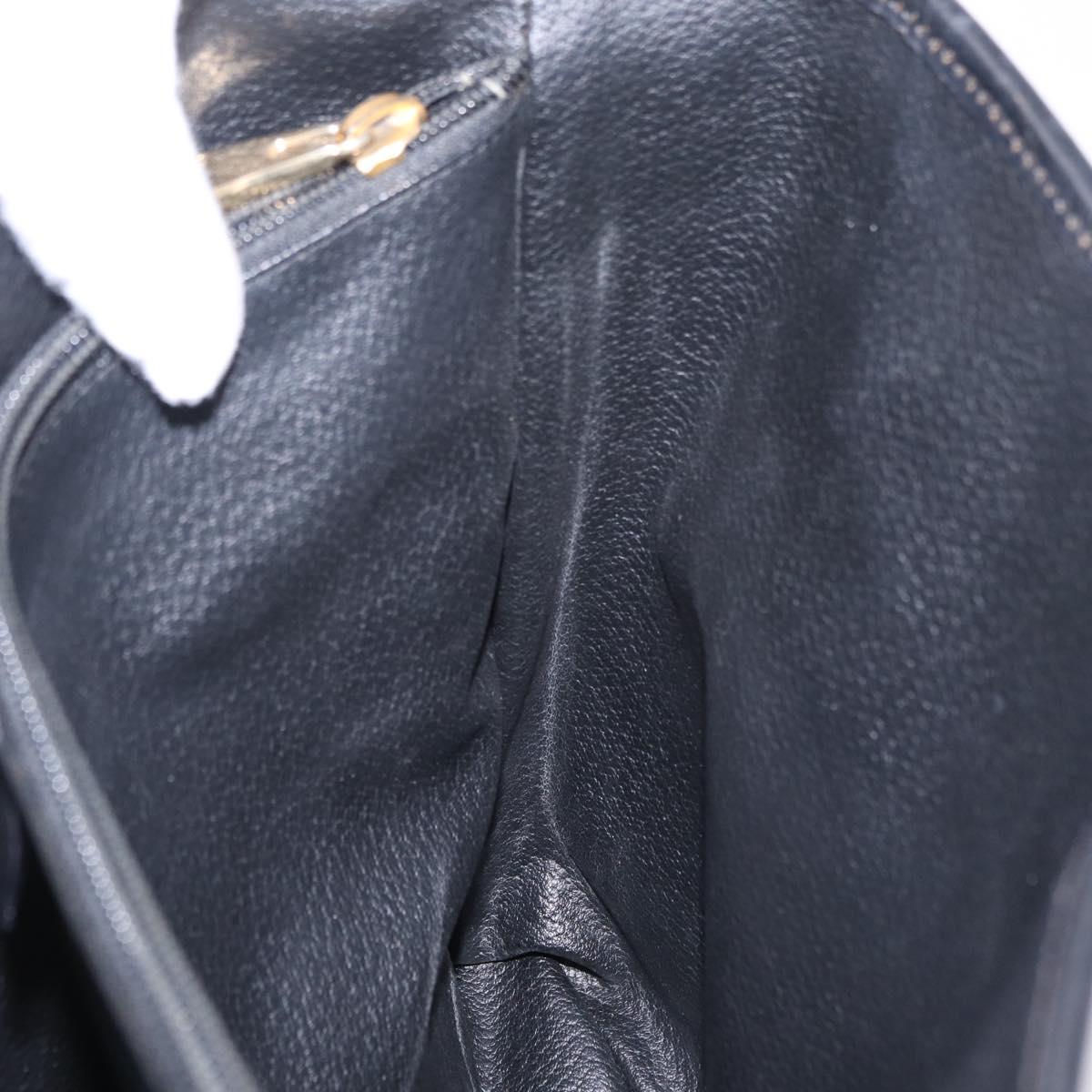 CELINE Macadam Canvas Tote Bag PVC Leather Black Gold Auth 206040V