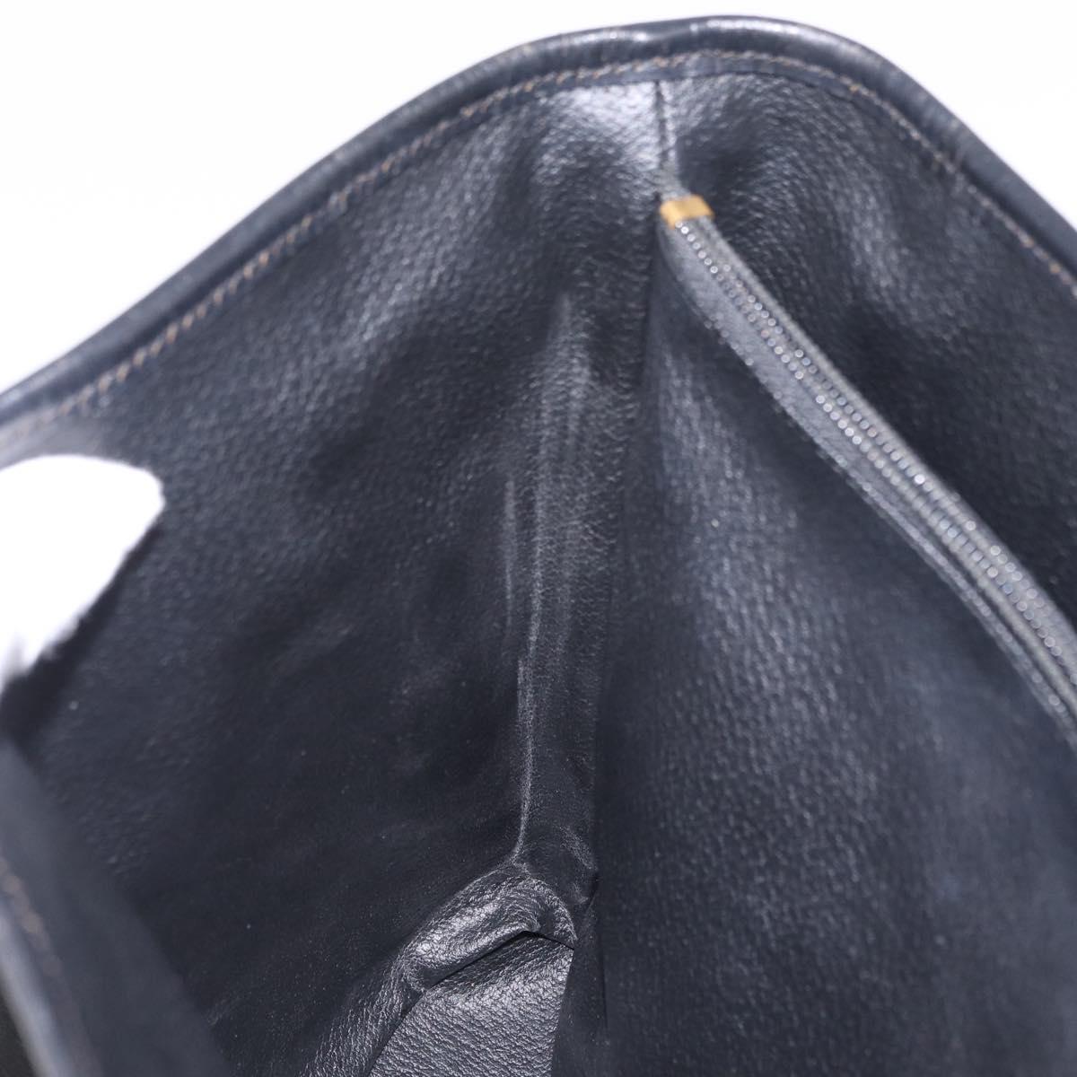 CELINE Macadam Canvas Tote Bag PVC Leather Black Gold Auth 206040V