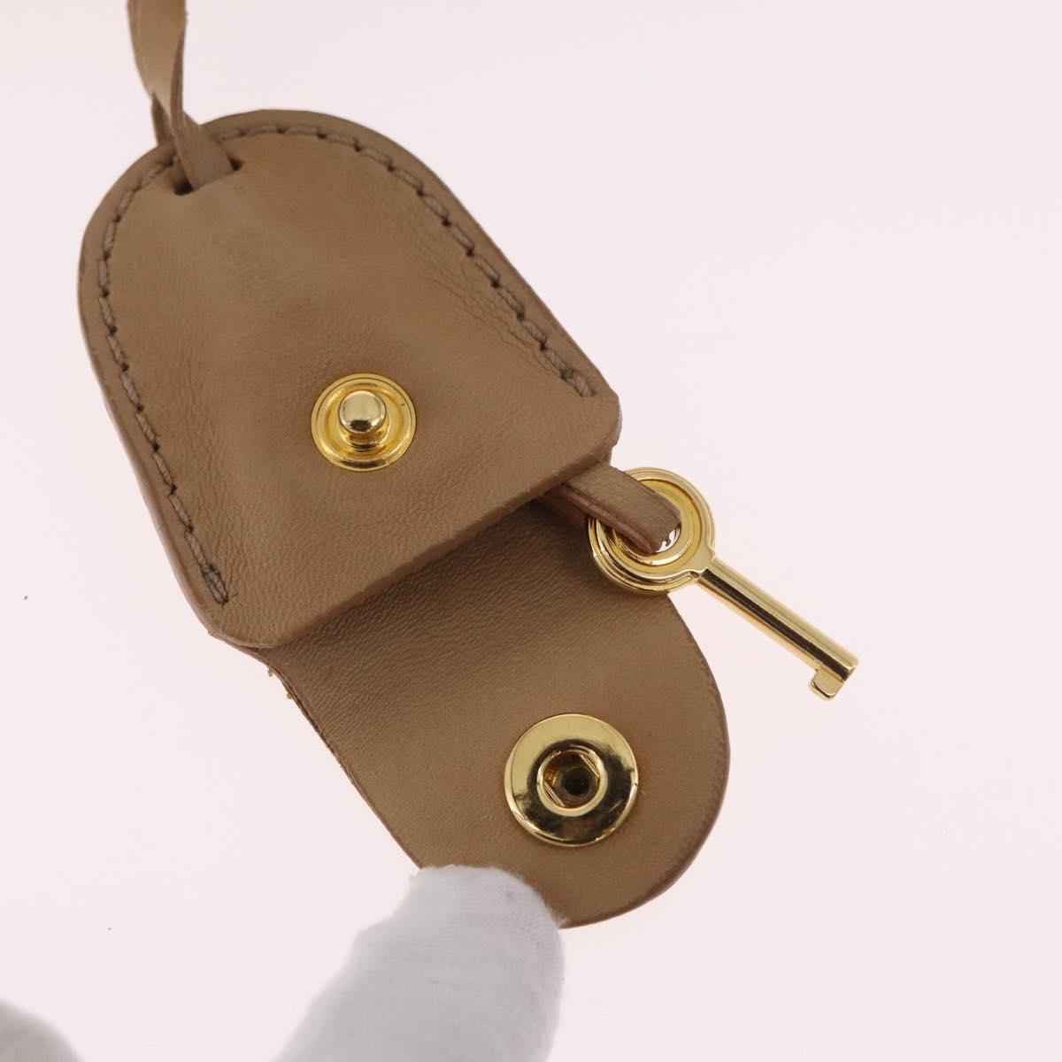 Miu Miu Shoulder Bag Leather Beige Gold Auth 206041V