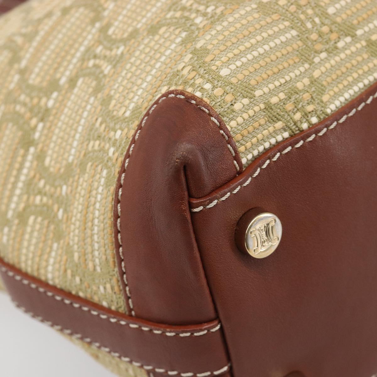 CELINE Macadam Canvas Tote Bag Beige Gold Auth 206043V