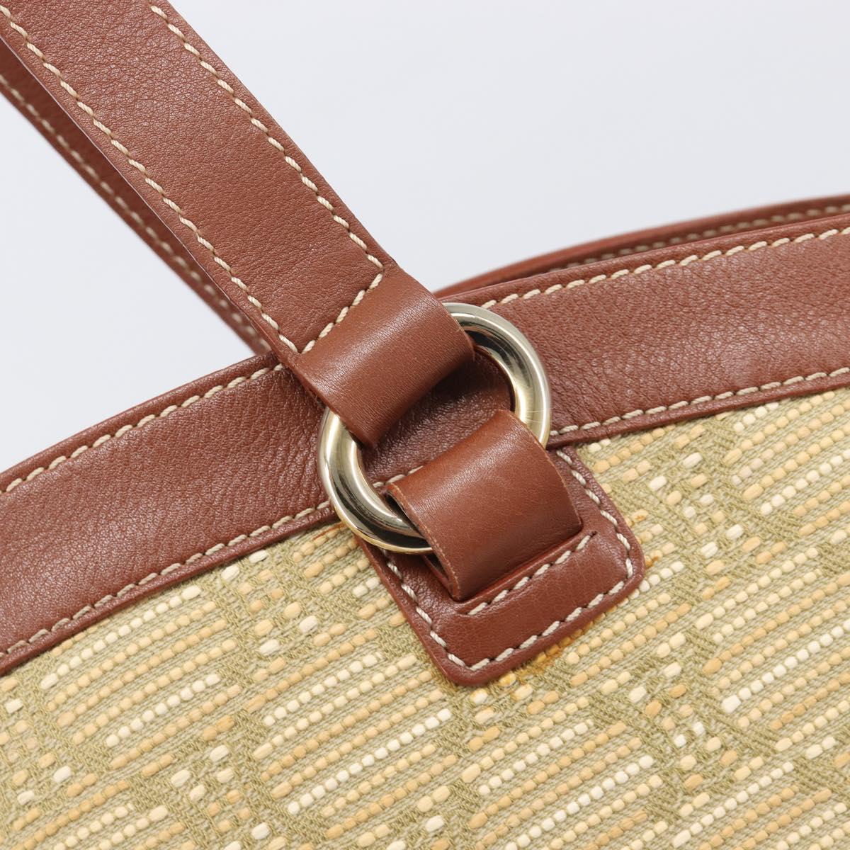 CELINE Macadam Canvas Tote Bag Beige Gold Auth 206043V