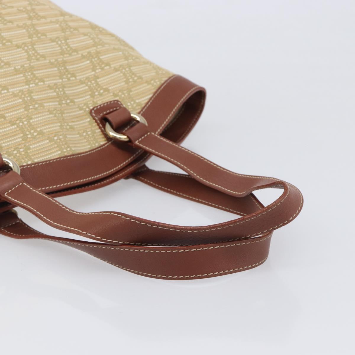 CELINE Macadam Canvas Tote Bag Beige Gold Auth 206043V