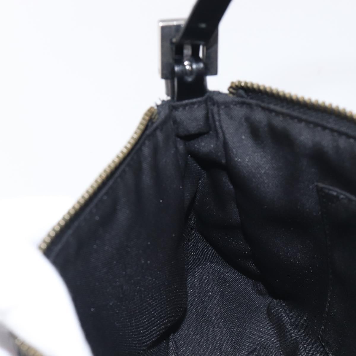 FENDI Zucchino Canvas Accessory Pouch Black Silver 8BR155 Auth 206045V