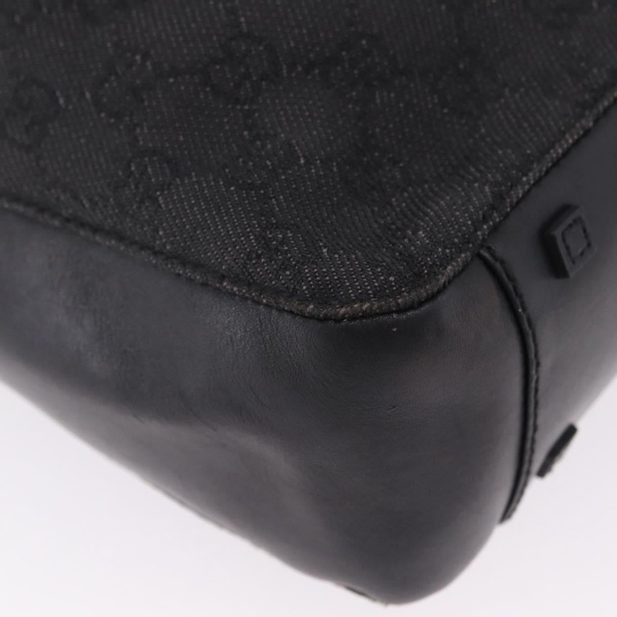 GUCCI GG Canvas Tote Bag Black Silver 101919 Auth 206047