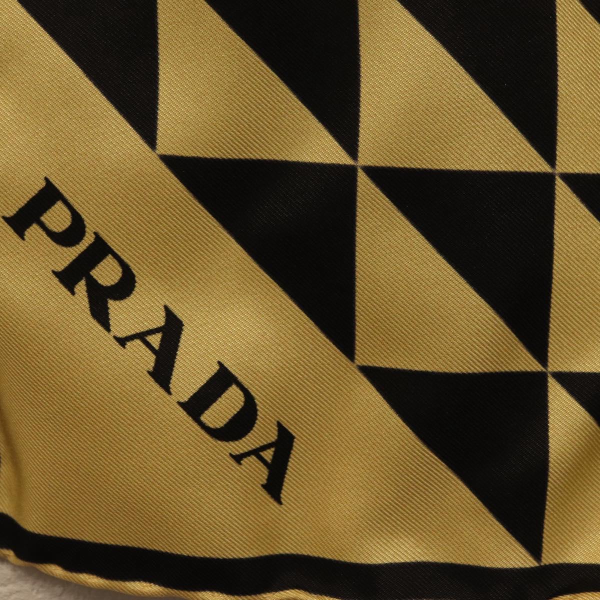PRADA Scarf Silk Beige Auth 206049V