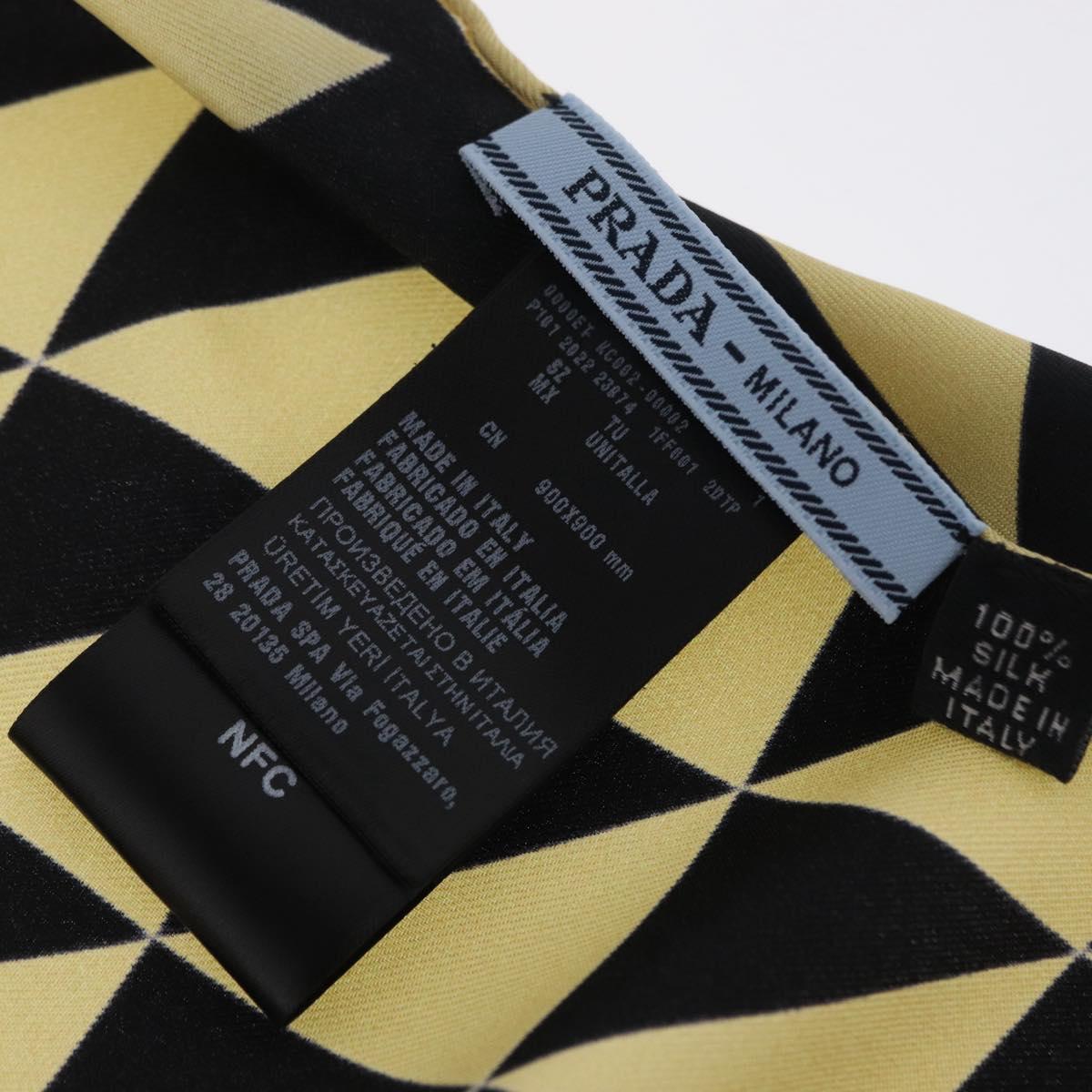 PRADA Scarf Silk Beige Auth 206049V