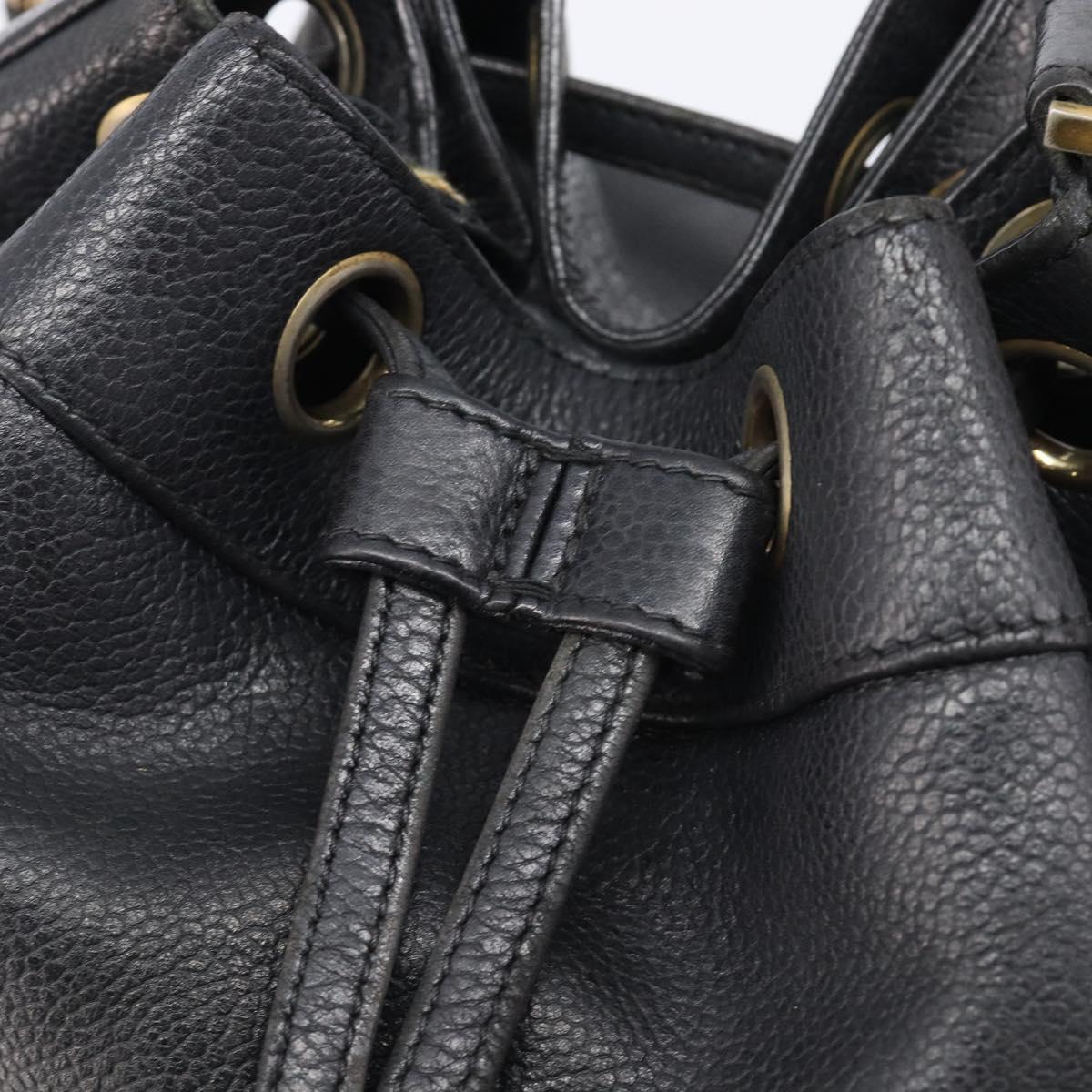 CHANEL Triple COCO Mark Shoulder Bag Caviar Skin Black Gold CC Auth 206050V