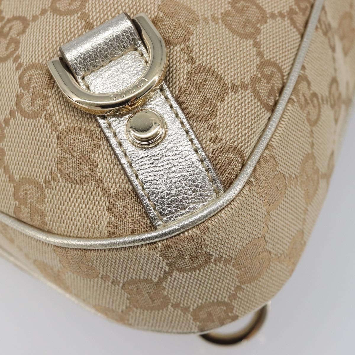 GUCCI GG Canvas Shoulder Bag Beige Gold 130738 Auth 206053V
