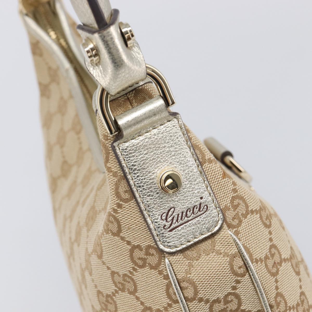 GUCCI GG Canvas Shoulder Bag Beige Gold 130738 Auth 206053V