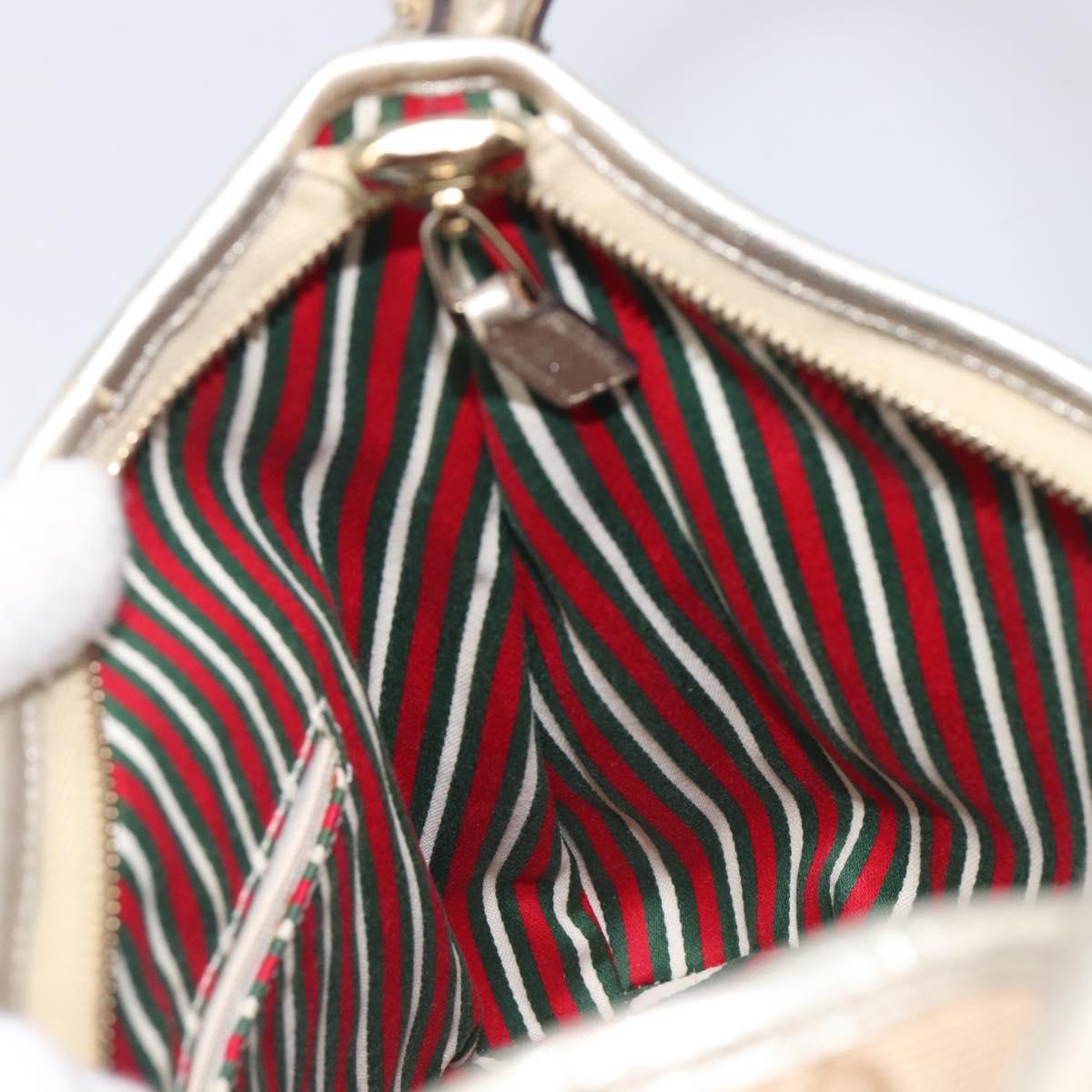 GUCCI GG Canvas Shoulder Bag Beige Gold 130738 Auth 206053V