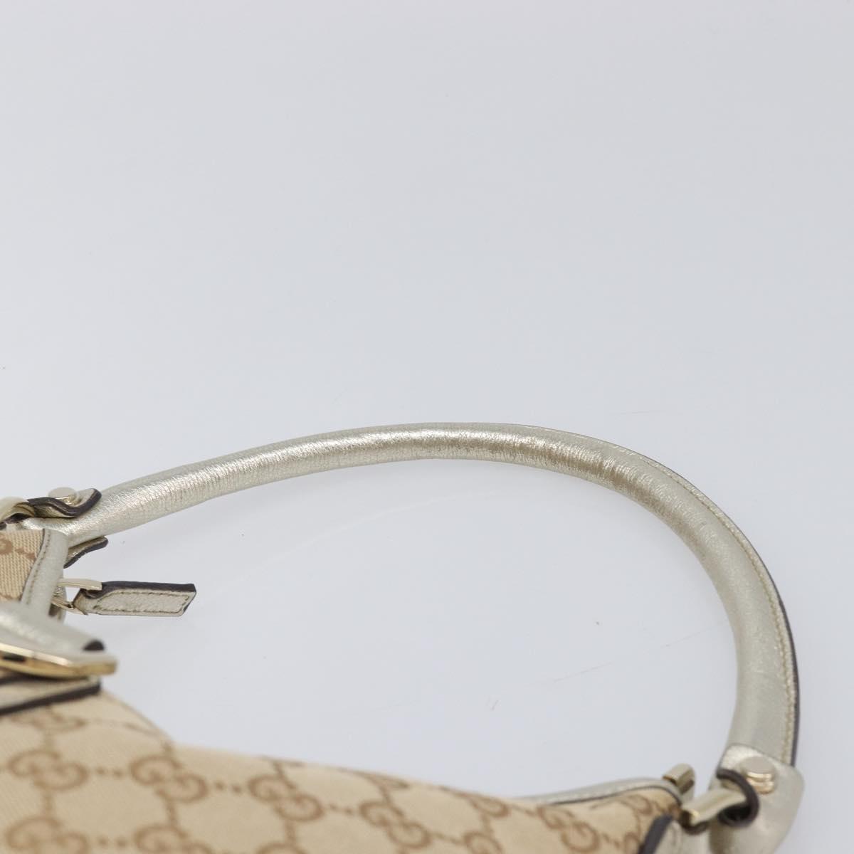 GUCCI GG Canvas Shoulder Bag Beige Gold 130738 Auth 206053V