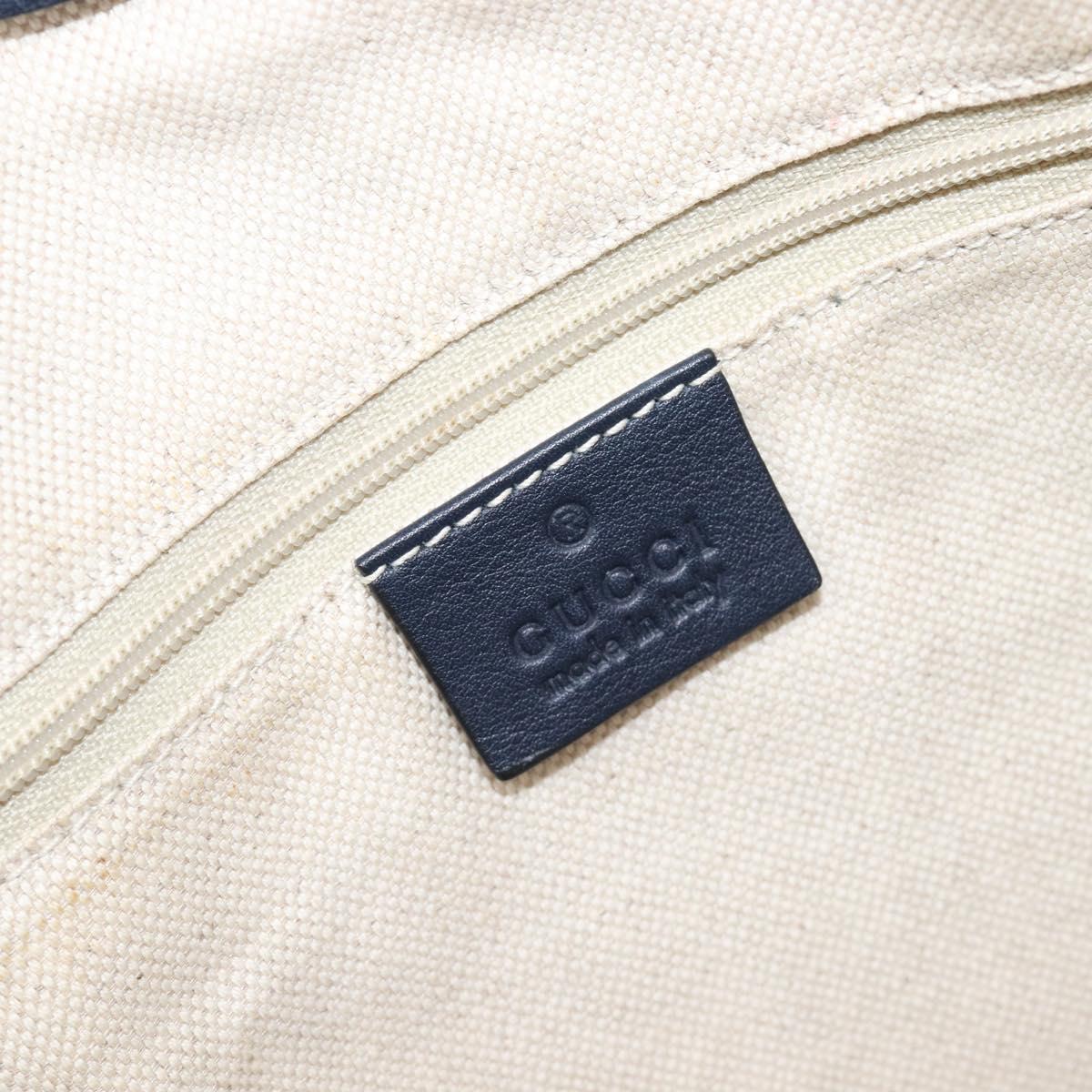 GUCCI GG Canvas Guccissima Sukey Hand Bag Leather Navy Gold 211944 Auth 206054V