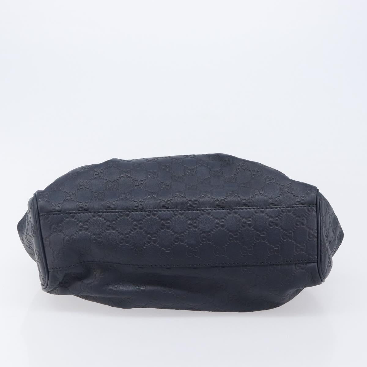 GUCCI GG Canvas Guccissima Sukey Hand Bag Leather Navy Gold 211944 Auth 206054V
