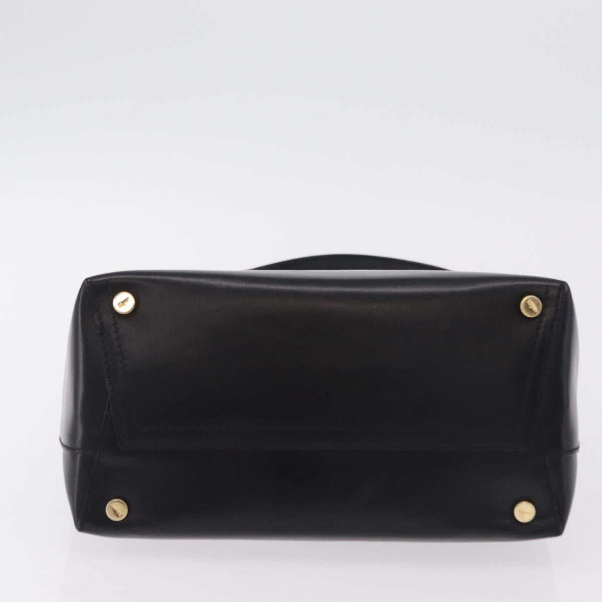Salvatore Ferragamo Vala Shoulder Bag Leather Black Gold Auth 206057A