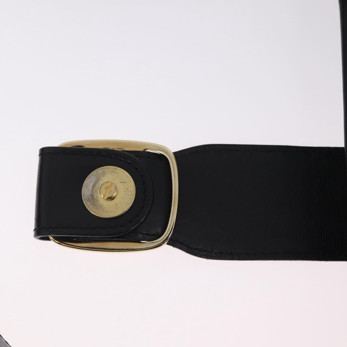 Salvatore Ferragamo Vala Shoulder Bag Leather Black Gold Auth 206057A