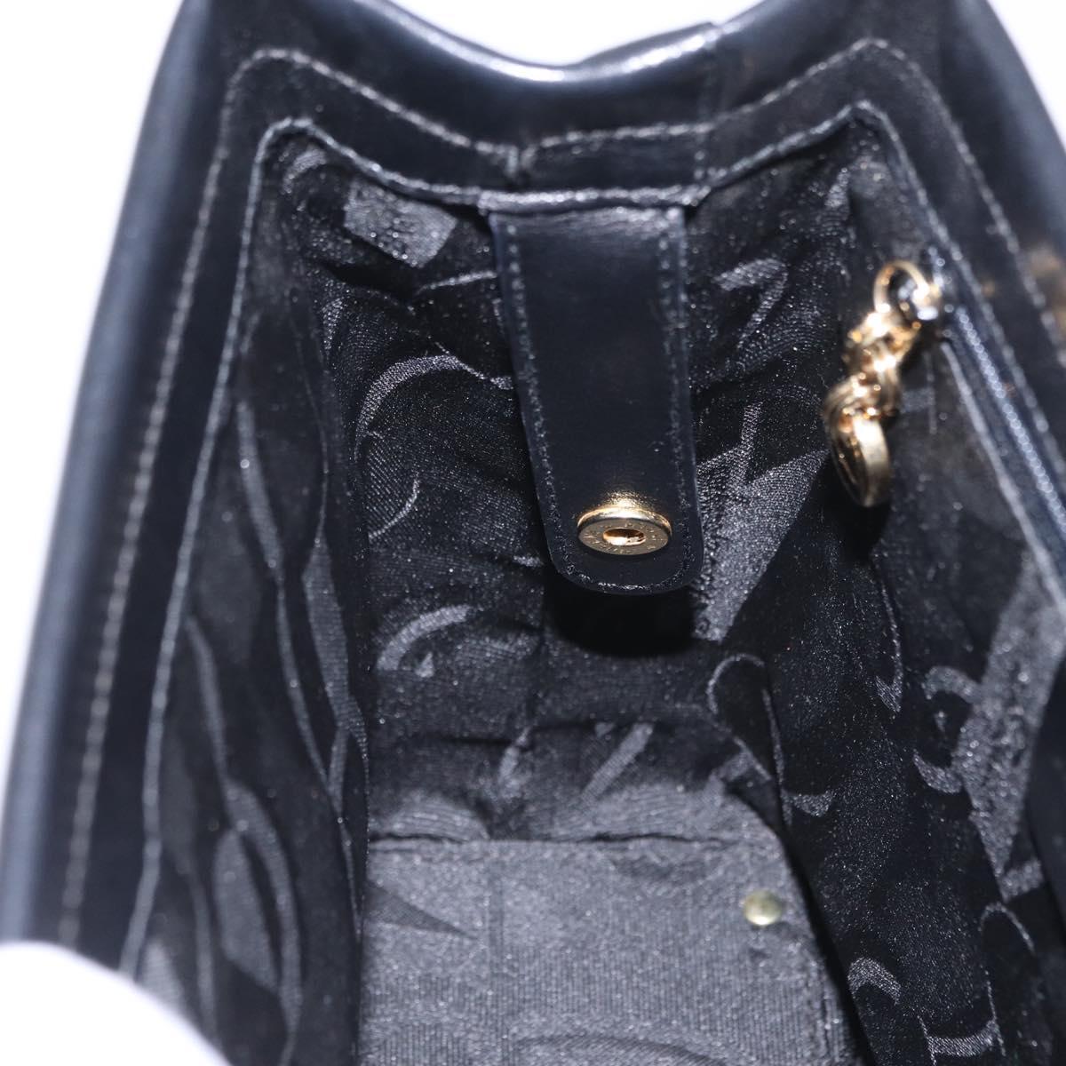 Salvatore Ferragamo Vala Shoulder Bag Leather Black Gold Auth 206057A
