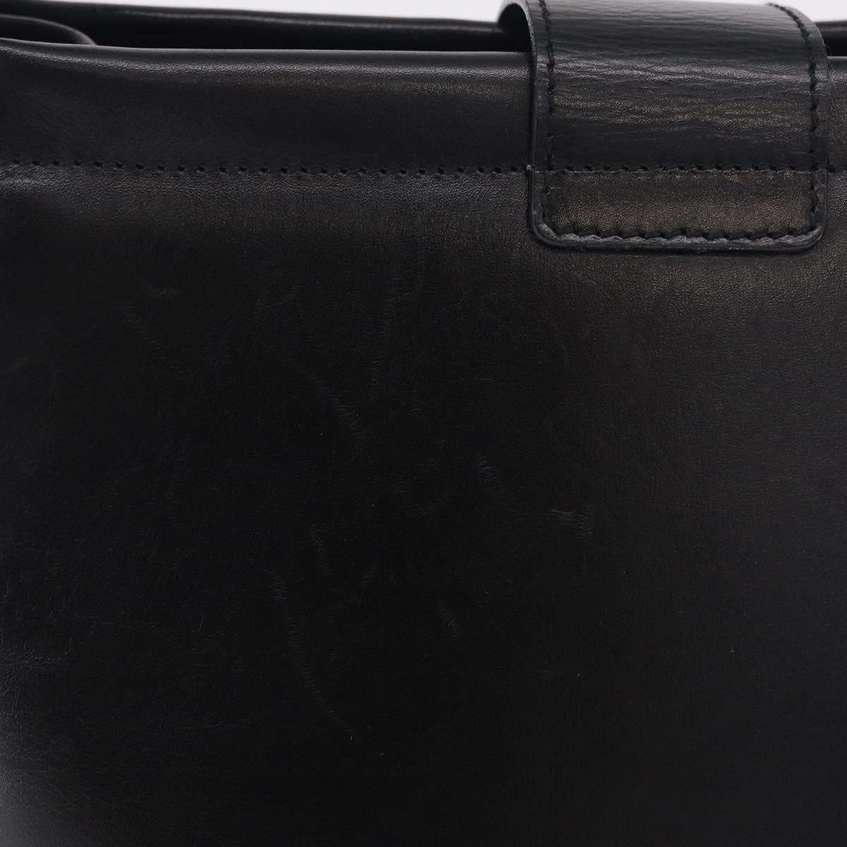 Salvatore Ferragamo Vala Shoulder Bag Leather Black Gold Auth 206057A