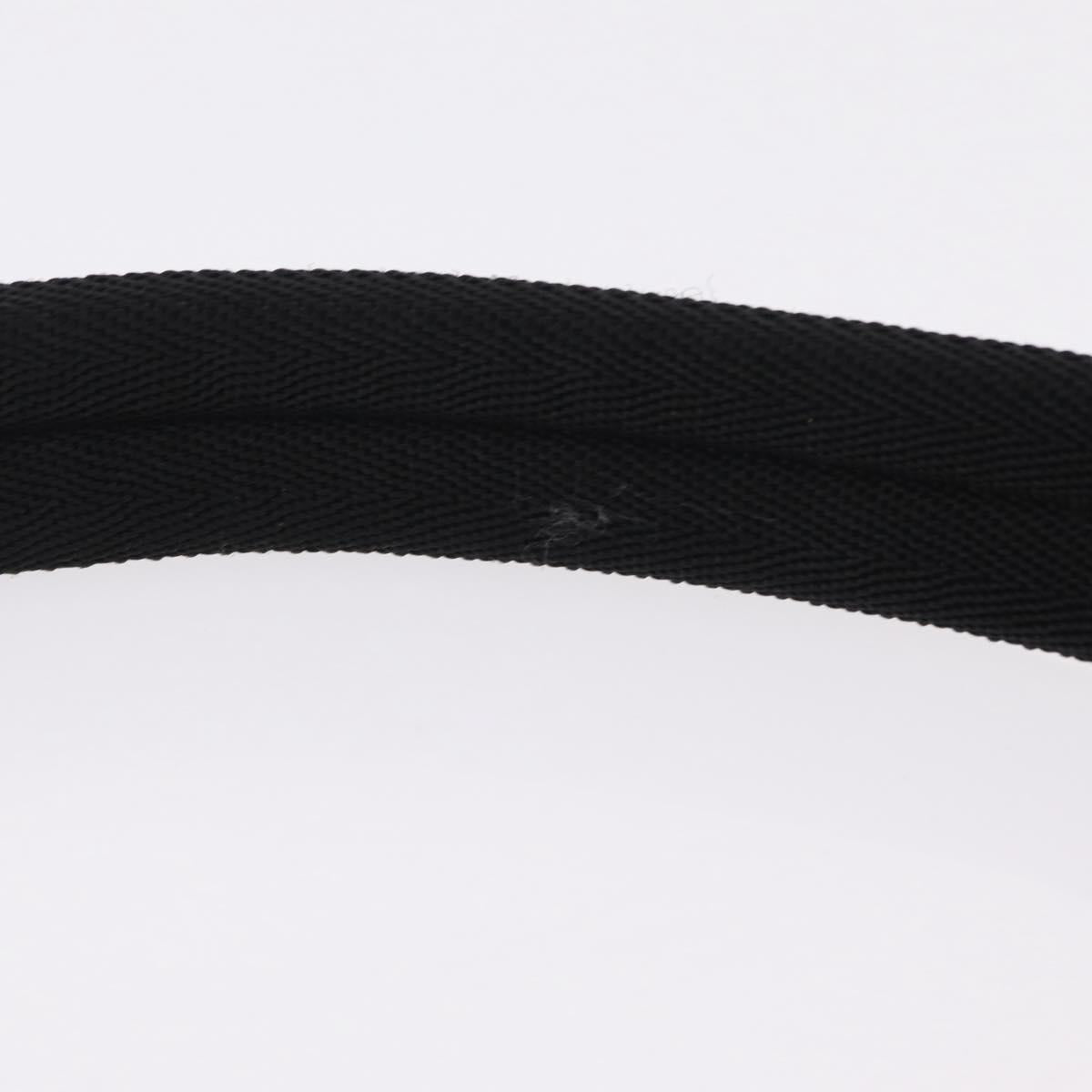 PRADA Hand Pouch Nylon Black Silver Auth 206061V